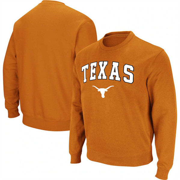 Men's Texas Longhorns Orange Texas Longhorns Arch & Logo Pullover Sweatshirt